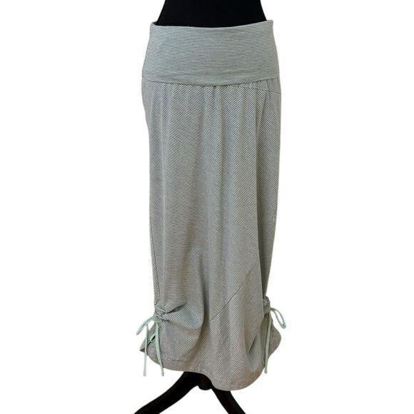 Rip Curl Come Along Convertable Stripe Green Gray Maxi Skirt/Dress - Picture 4 of 6